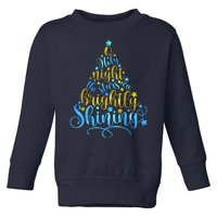 Oh Holy Night The Stars Are Brightly Shining Tree Toddler Sweatshirt