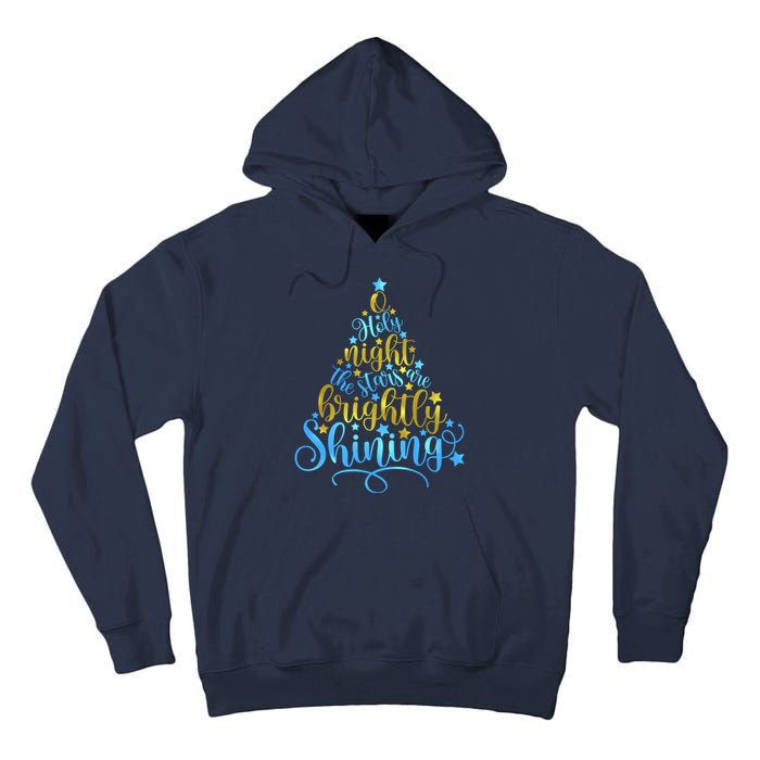 Oh Holy Night The Stars Are Brightly Shining Tree Tall Hoodie