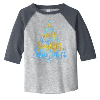 Oh Holy Night The Stars Are Brightly Shining Tree Toddler Fine Jersey T-Shirt