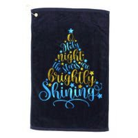 Oh Holy Night The Stars Are Brightly Shining Tree Platinum Collection Golf Towel