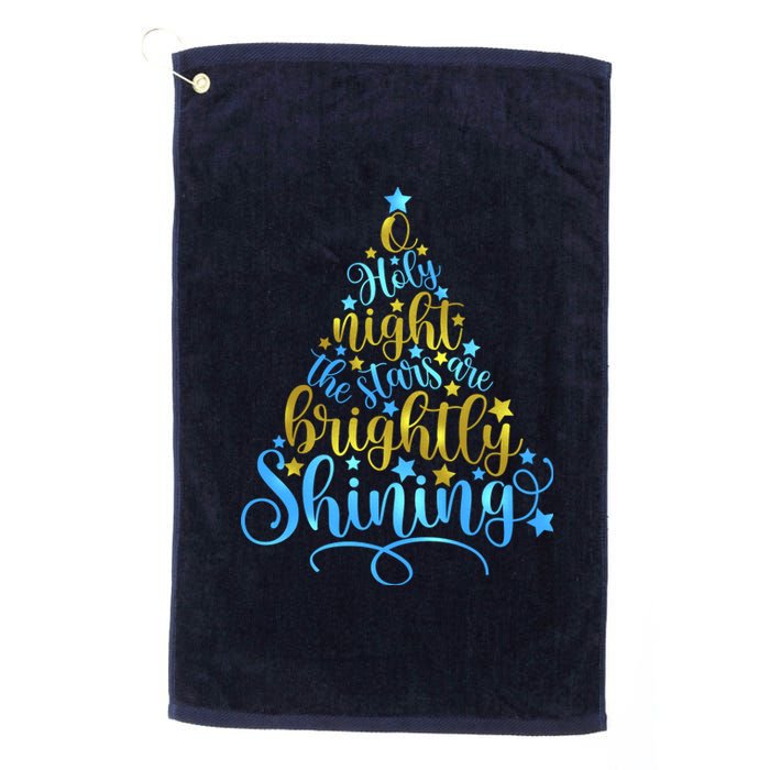 Oh Holy Night The Stars Are Brightly Shining Tree Platinum Collection Golf Towel