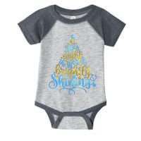 Oh Holy Night The Stars Are Brightly Shining Tree Infant Baby Jersey Bodysuit