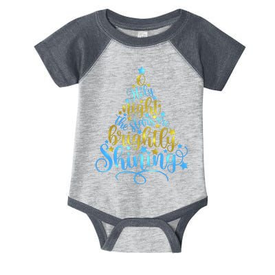 Oh Holy Night The Stars Are Brightly Shining Tree Infant Baby Jersey Bodysuit