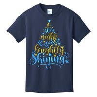 Oh Holy Night The Stars Are Brightly Shining Tree Kids T-Shirt