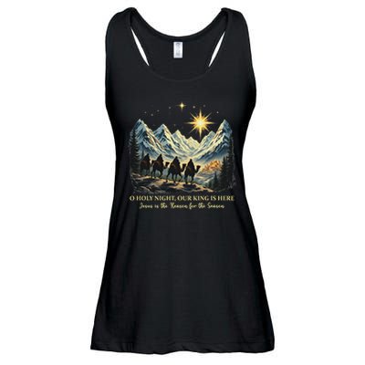 O Holy Night Our King Is Here Jesus Is The Reason Christian Ladies Essential Flowy Tank