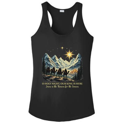 O Holy Night Our King Is Here Jesus Is The Reason Christian Ladies PosiCharge Competitor Racerback Tank