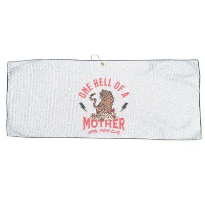 One Hell Of A Mother Feral Moms Club Large Microfiber Waffle Golf Towel