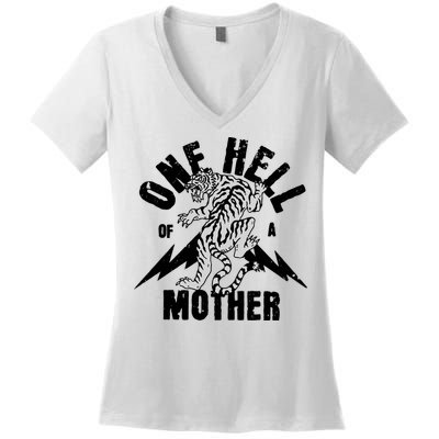One Hell Of A Mother Vintage Badass Moms Women's V-Neck T-Shirt