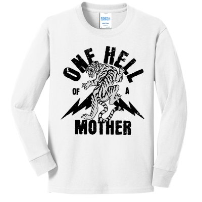One Hell Of A Mother Vintage Badass Moms Kids Long Sleeve Shirt