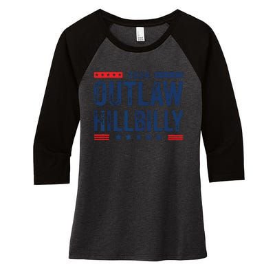 Outlaw Hillbilly Women's Tri-Blend 3/4-Sleeve Raglan Shirt