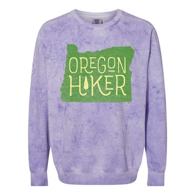 Oregon Hiker Outdoors Classic Retro Hiking Adventure Badge Colorblast Crewneck Sweatshirt