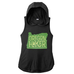 Oregon Hiker Outdoors Classic Retro Hiking Adventure Badge Ladies PosiCharge Tri-Blend Wicking Draft Hoodie Tank