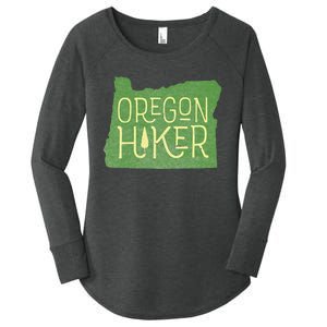 Oregon Hiker Outdoors Classic Retro Hiking Adventure Badge Women's Perfect Tri Tunic Long Sleeve Shirt