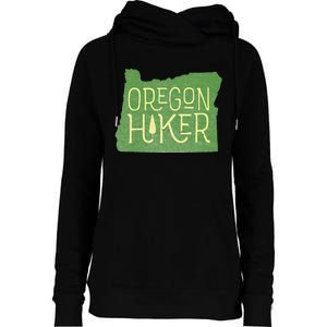 Oregon Hiker Outdoors Classic Retro Hiking Adventure Badge Womens Funnel Neck Pullover Hood