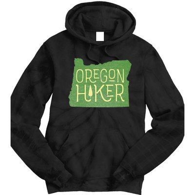 Oregon Hiker Outdoors Classic Retro Hiking Adventure Badge Tie Dye Hoodie