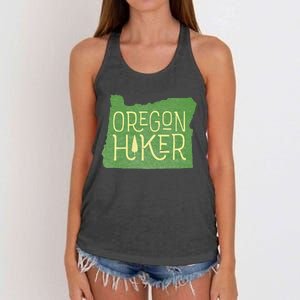 Oregon Hiker Outdoors Classic Retro Hiking Adventure Badge Women's Knotted Racerback Tank