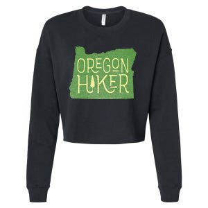 Oregon Hiker Outdoors Classic Retro Hiking Adventure Badge Cropped Pullover Crew