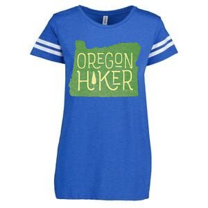 Oregon Hiker Outdoors Classic Retro Hiking Adventure Badge Enza Ladies Jersey Football T-Shirt