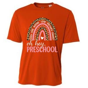 Oh Hey Preschool Rainbow Leopard Print Teacher Preschool Great Gift Cooling Performance Crew T-Shirt