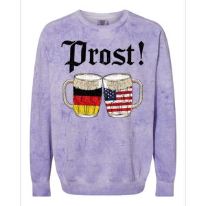 Oktoberfest Holiday Prost Beer German American Flag Colorblast Crewneck Sweatshirt