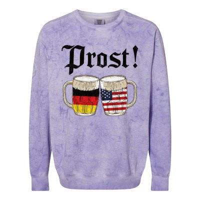 Oktoberfest Holiday Prost Beer German American Flag Colorblast Crewneck Sweatshirt