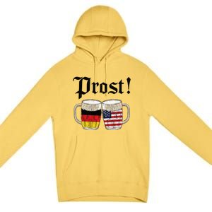 Oktoberfest Holiday Prost Beer German American Flag Premium Pullover Hoodie