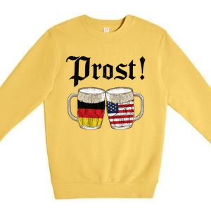 Oktoberfest Holiday Prost Beer German American Flag Premium Crewneck Sweatshirt