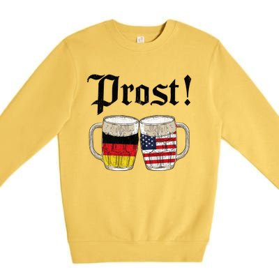 Oktoberfest Holiday Prost Beer German American Flag Premium Crewneck Sweatshirt