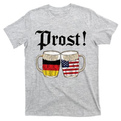 Oktoberfest Holiday Prost Beer German American Flag T-Shirt