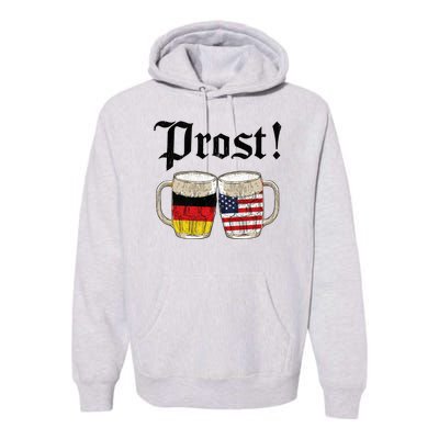 Oktoberfest Holiday Prost Beer German American Flag Premium Hoodie