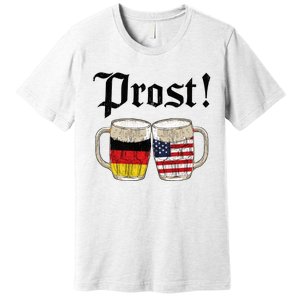 Oktoberfest Holiday Prost Beer German American Flag Premium T-Shirt