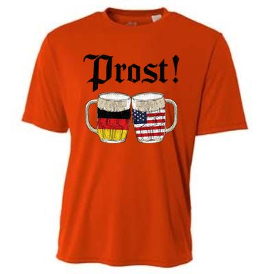 Oktoberfest Holiday Prost Beer German American Flag Cooling Performance Crew T-Shirt