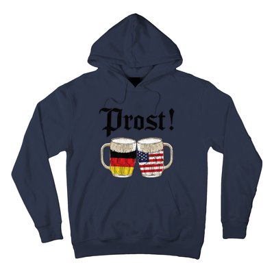 Oktoberfest Holiday Prost Beer German American Flag Hoodie