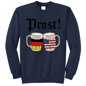 Oktoberfest Holiday Prost Beer German American Flag Tall Sweatshirt