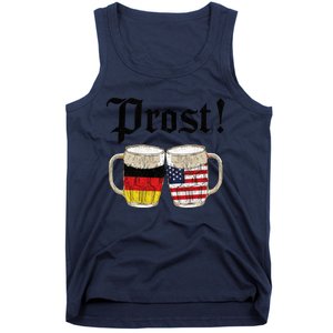 Oktoberfest Holiday Prost Beer German American Flag Tank Top