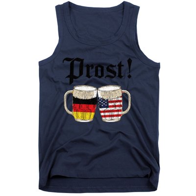 Oktoberfest Holiday Prost Beer German American Flag Tank Top