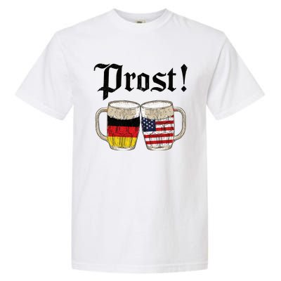 Oktoberfest Holiday Prost Beer German American Flag Garment-Dyed Heavyweight T-Shirt