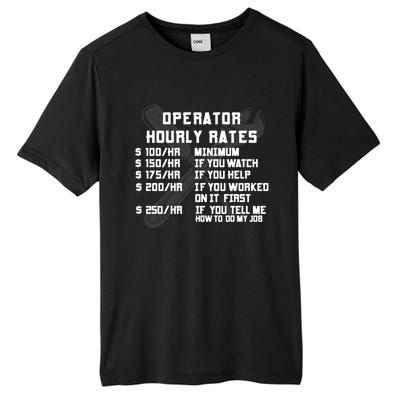 Operator Hourly Rates Funny Heavy Equipt Labor Driver Meaningful Gift Tall Fusion ChromaSoft Performance T-Shirt