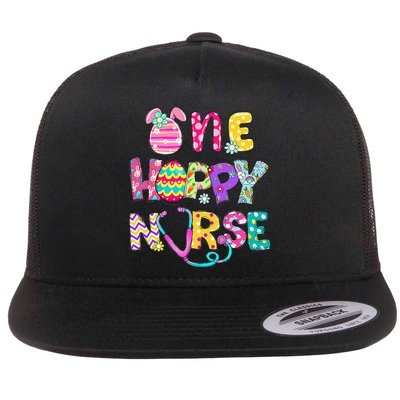 One Hoppy Registered Nurse Easter Bunny eggs Flatbill Hat