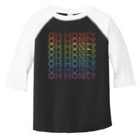 Oh Honey Rainbow Vintage Gay P.R.I.D.E Toddler Fine Jersey T-Shirt