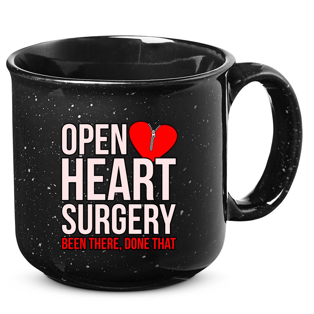Open Heart Surgery Heart Disease Awareness Survivor Graphic Gift 15oz Campfire Ceramic Mug