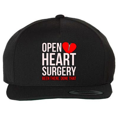 Open Heart Surgery Heart Disease Awareness Survivor Graphic Gift Wool Snapback Cap