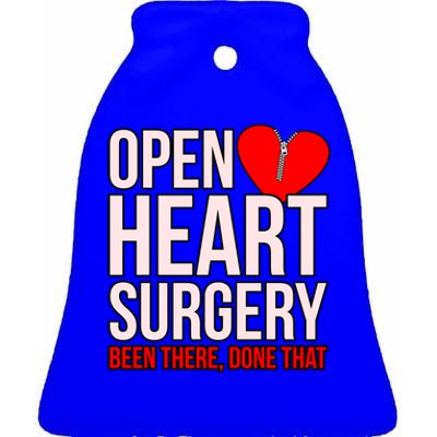 Open Heart Surgery Heart Disease Awareness Survivor Graphic Gift Ceramic Bell Ornament