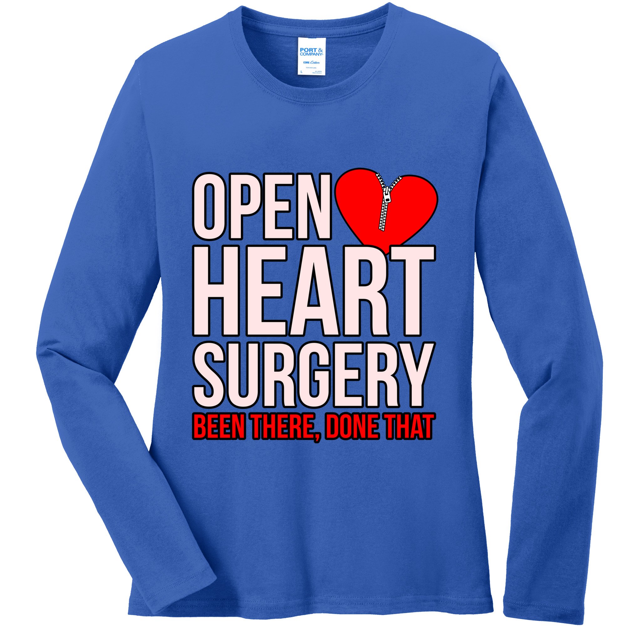 Open Heart Surgery Heart Disease Awareness Survivor Graphic Gift Ladies Long Sleeve Shirt