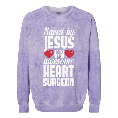 Open Heart Surgery Survivor Jesus Bypass Recovery Colorblast Crewneck Sweatshirt