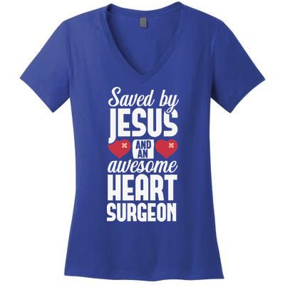 Open Heart Surgery Survivor Jesus Bypass Recovery Women's V-Neck T-Shirt