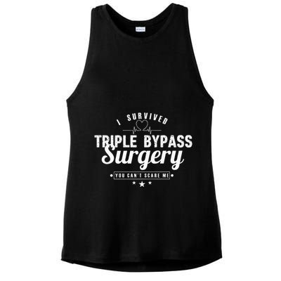 Open Heart Surgery Recovery Apparel I SURVIVED TRIPLE BYPASS Ladies PosiCharge Tri-Blend Wicking Tank