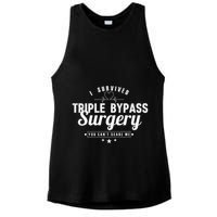 Open Heart Surgery Recovery Apparel I SURVIVED TRIPLE BYPASS Ladies PosiCharge Tri-Blend Wicking Tank