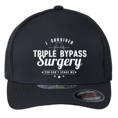 Open Heart Surgery Recovery Apparel I SURVIVED TRIPLE BYPASS Flexfit Unipanel Trucker Cap