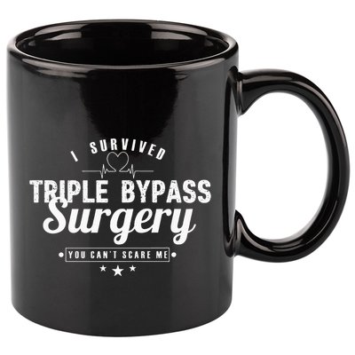 Open Heart Surgery Recovery Apparel I SURVIVED TRIPLE BYPASS 11oz C Handle Ceramic Mug